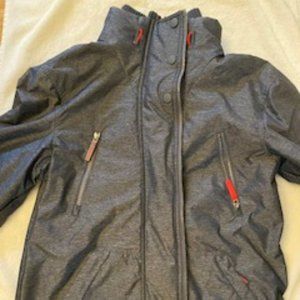 Superdry Men's Polar Wind Attacker Jacket Heathered Blue/Red Size Large